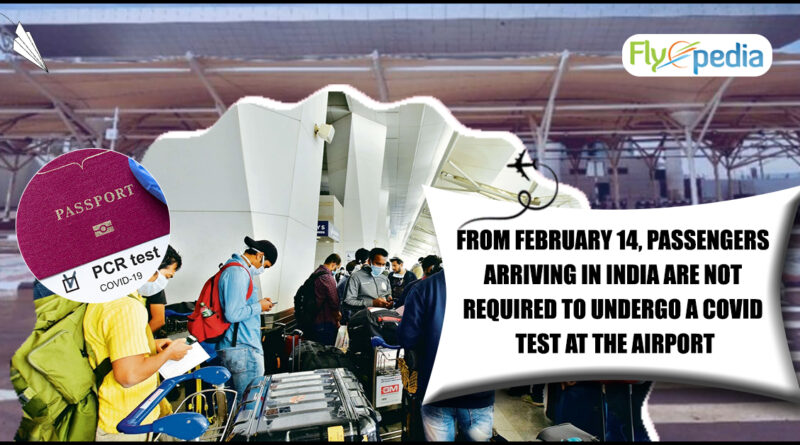 Passengers arriving in India are not required to undergo a COVID test
