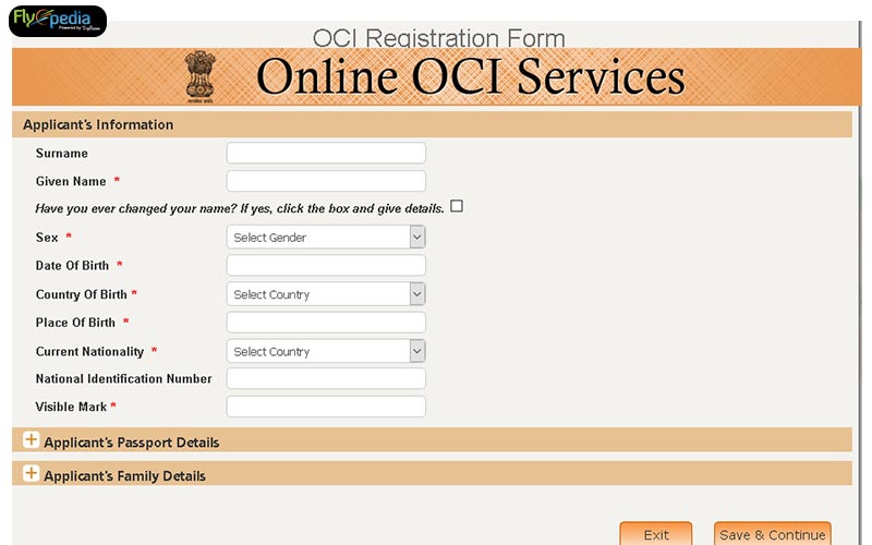 Procedure for OCI registration