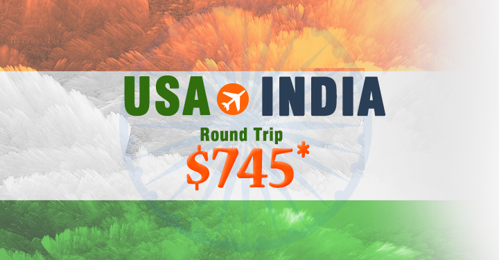round trip to India from USA